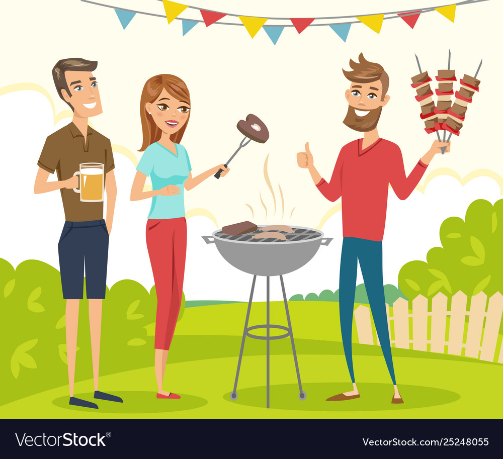 bbq party with friends vector 25248055